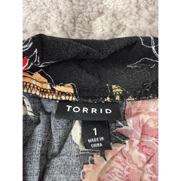 Torrid Plus Size 1X Dark Floral Print Casual Mini A Line Skirt Pull On - Picture 5 of 8